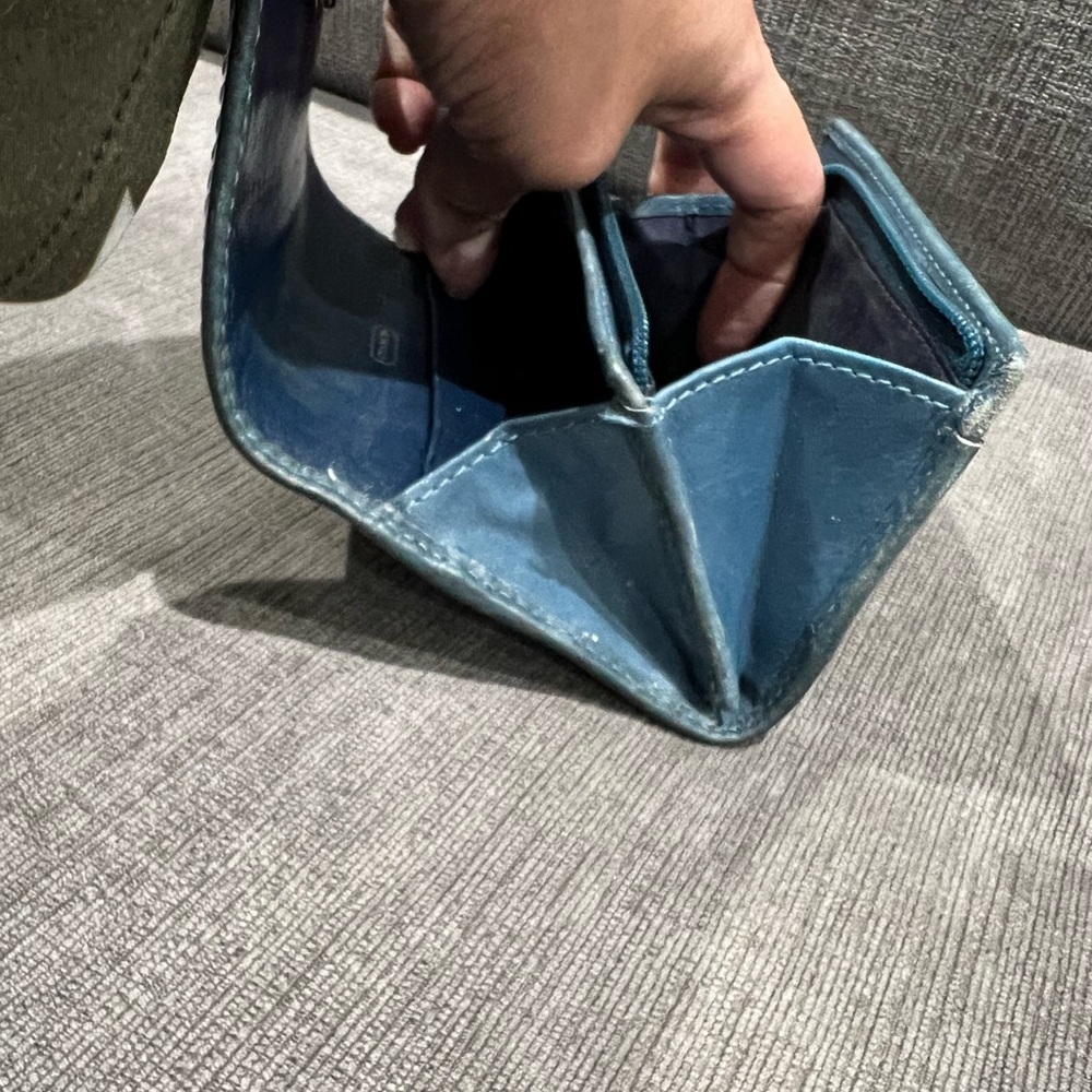 Coach Blue Signature Folding Wallet - Picture 6 of 7